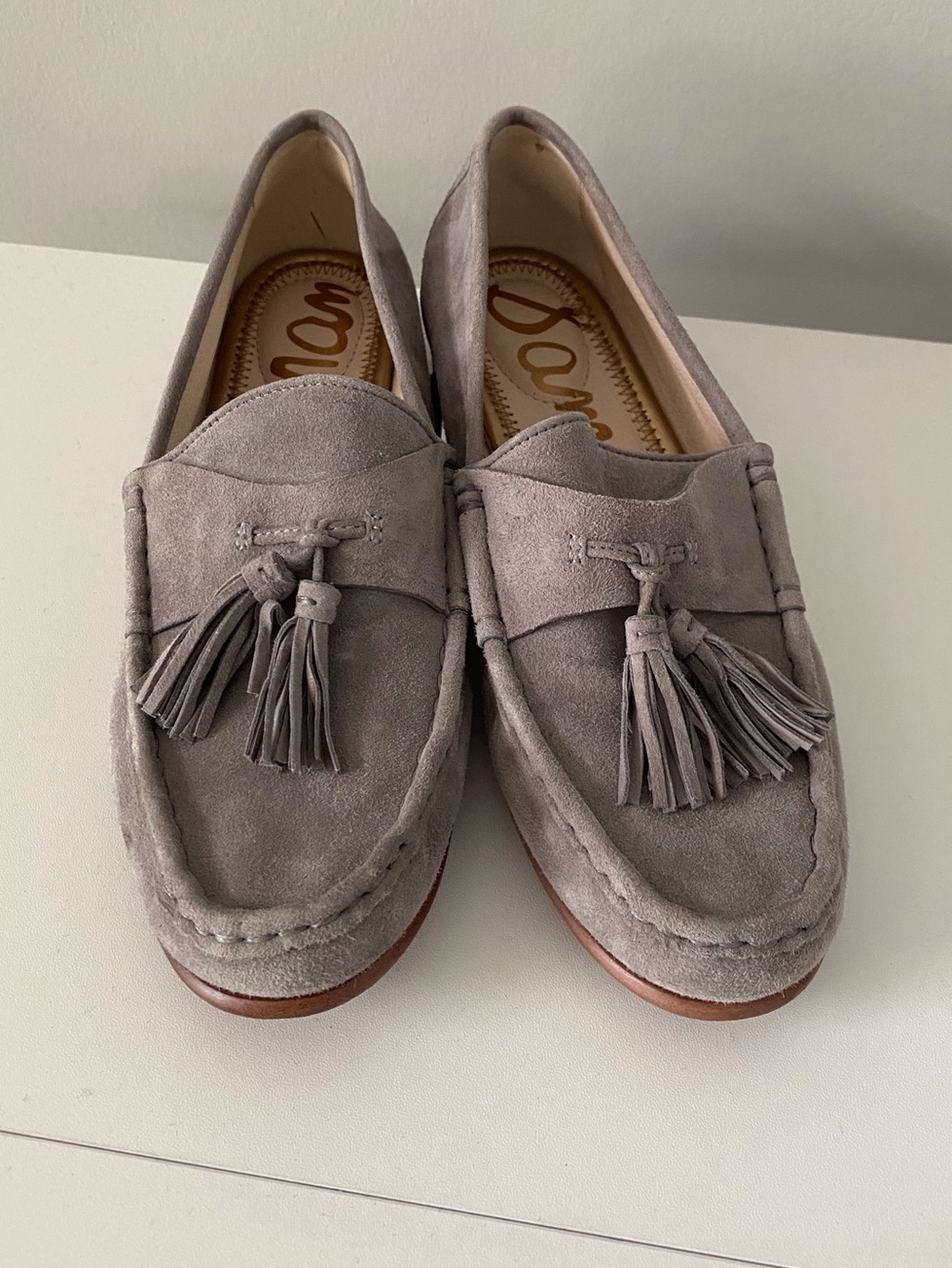Sam Edelman Therese Gray Suede Tassel Loafers